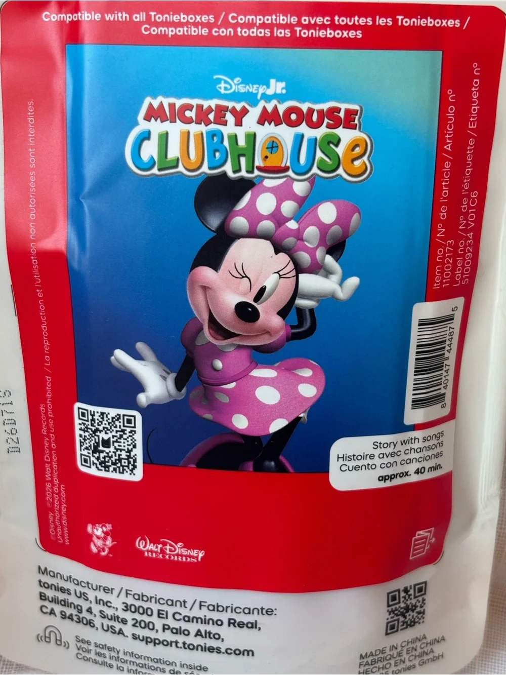 Tonies Disney Jr Mickey Mouse Clubhouse: Minnie Mouse Clubhouse Tonie - NEW